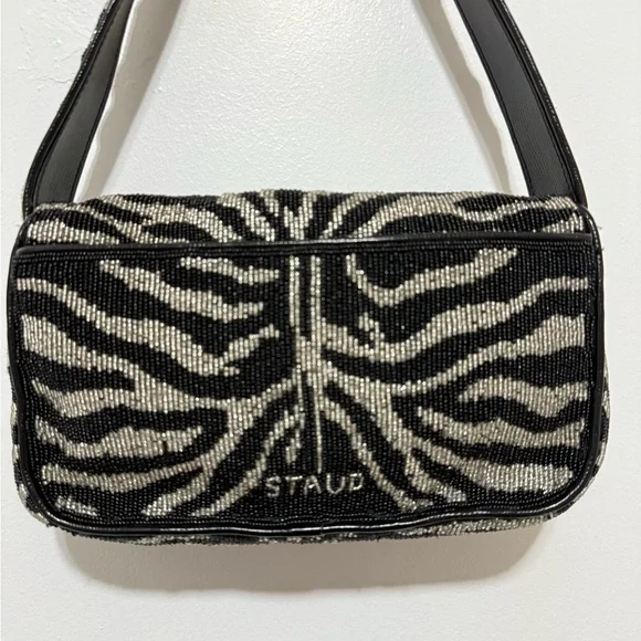 Staud Tommy Beaded Zebra Shoulder Bag - Picture 9 of 16